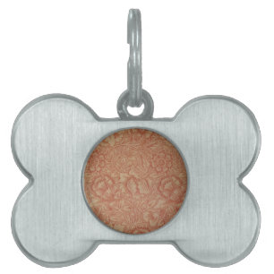 William Morris Pink Poppy Flower Floral Pet ID Tag