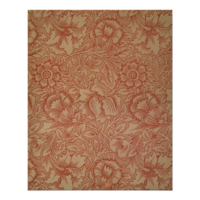 William Morris Pink Poppy Flower Floral Poster (Front)