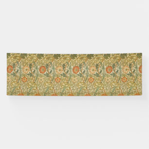 William Morris Pink Rose Border Floral Art Banner