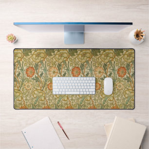 William Morris Pink Rose Border Floral Art Desk Mat