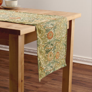 William Morris Pink Rose Border Floral Art Long Table Runner