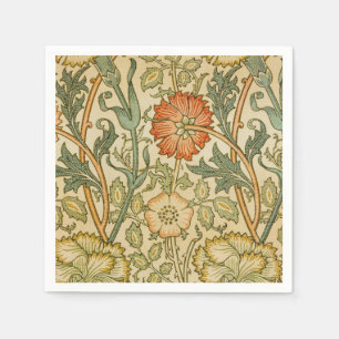 William Morris Pink Rose Border Floral Art Napkin
