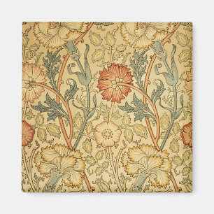 William Morris Pink Rose Flower Wallpaper Pattern Magnet