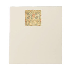 William Morris Pink Rose Flower Wallpaper Pattern Notepad