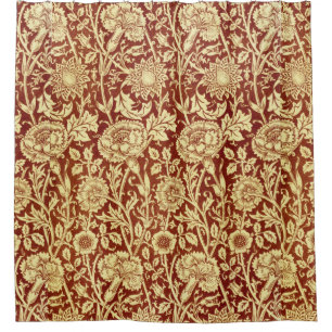 William Morris Pinks Red and White Shower Curtain