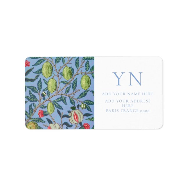 WILLIAM MORRIS POMEGRANATE ADDRESS LABEL (Front)