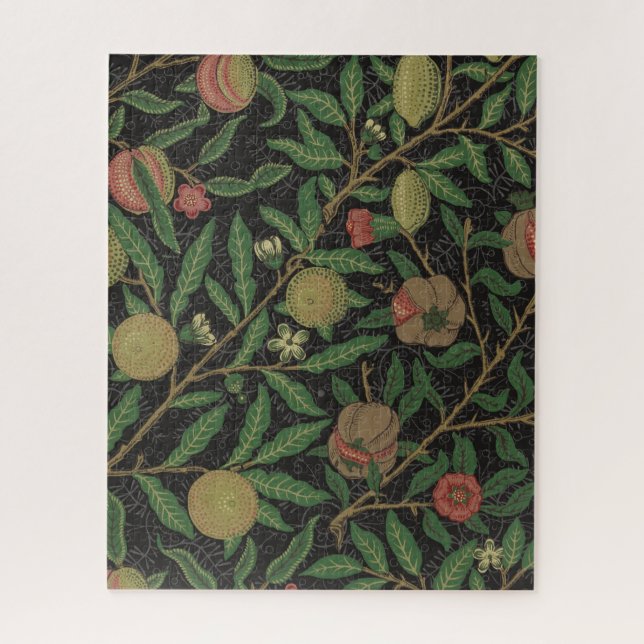 William Morris Pomegranate Black Fruit Jigsaw Puzzle (Vertical)