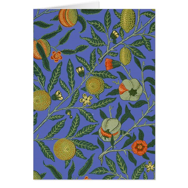 William Morris Pomegranate Blue Colourful Wallpape (Front)