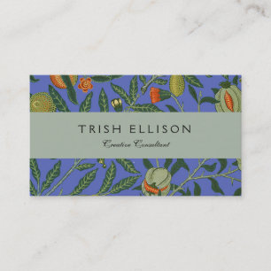 William Morris Pomegranate Blue Colourful Wallpape Business Card