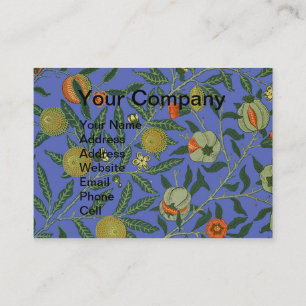 William Morris Pomegranate Blue Colourful Wallpape Business Card