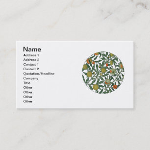 William Morris Pomegranate Blue Colourful Wallpape Business Card