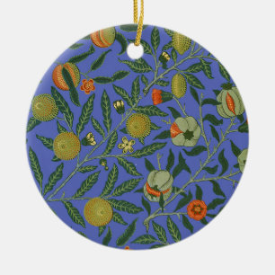 William Morris Pomegranate Blue Colourful Wallpape Ceramic Tree Decoration