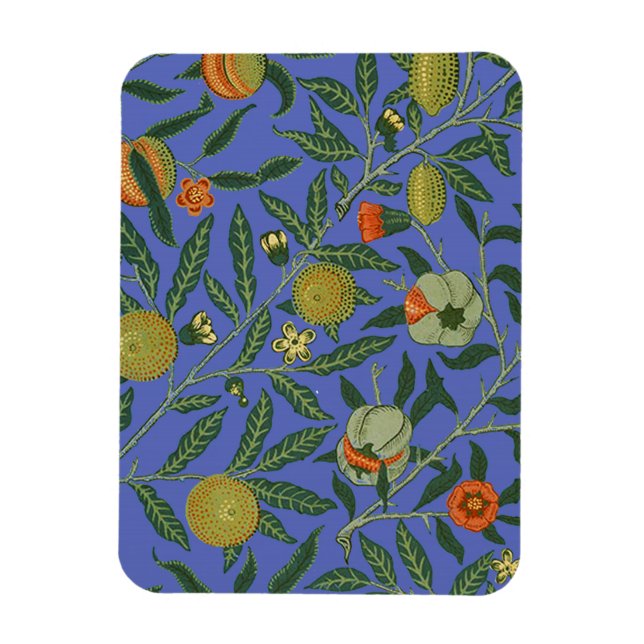 William Morris Pomegranate Blue Colourful Wallpape Magnet (Vertical)