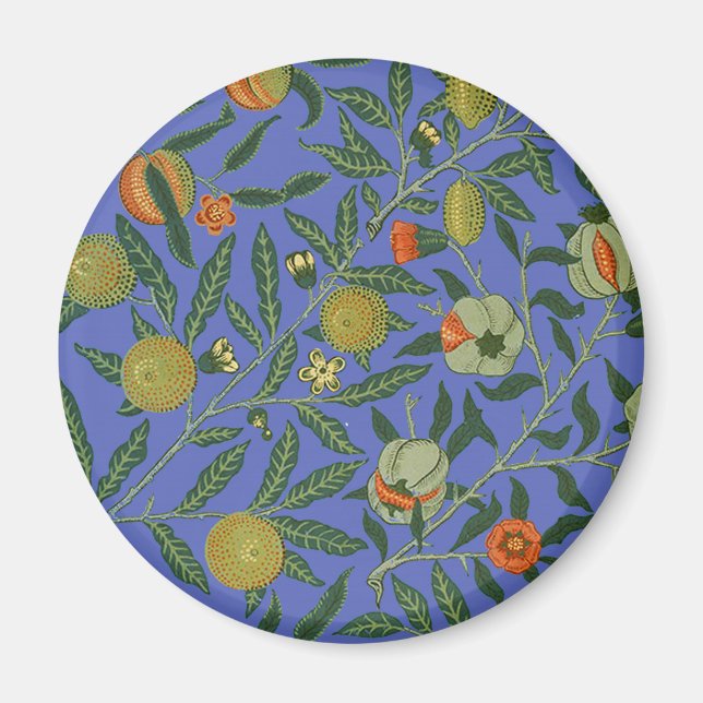 William Morris Pomegranate Blue Colourful Wallpape Magnet (Front)
