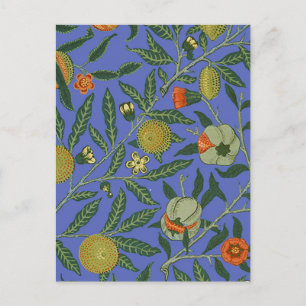 William Morris Pomegranate Blue Colourful Wallpape Postcard
