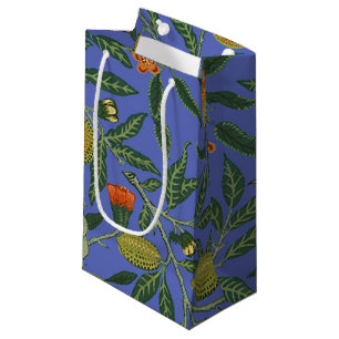 William Morris Pomegranate Blue Colourful Wallpape Small Gift Bag