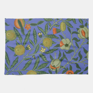 William Morris Pomegranate Blue Colourful Wallpape Tea Towel
