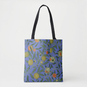 William Morris Pomegranate Blue Colourful Wallpape Tote Bag