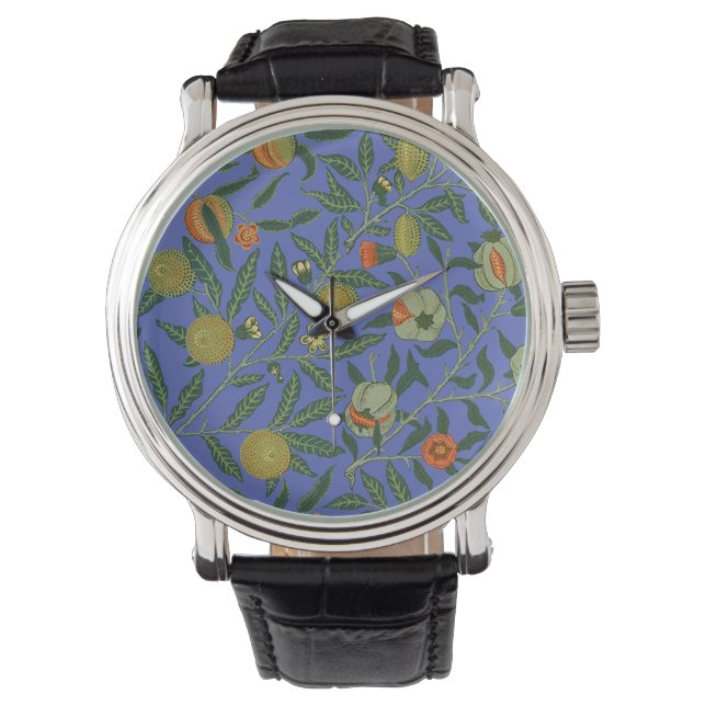 William Morris Pomegranate Blue Colourful Wallpape Watch (Front)