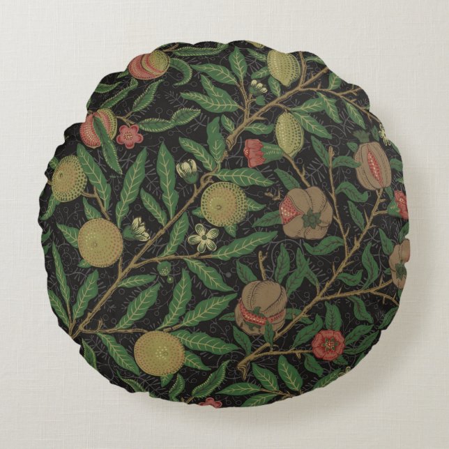 William Morris Pomegranate Classic Fruit Round Cushion (Front)