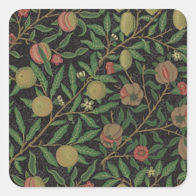 William Morris Pomegranate Classic Fruit Square Sticker (Front)