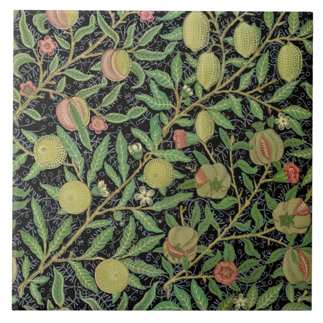 William Morris Pomegranate Classic Fruit Tile (Front)