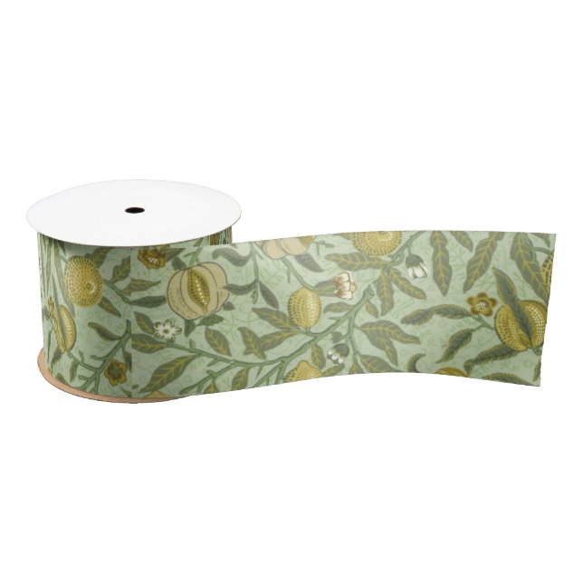 William Morris Pomegranate Fruit Design Satin Ribbon (Spool)