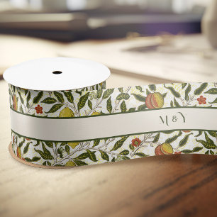 William Morris Pomegranate Lemons Fruits Pattern Satin Ribbon