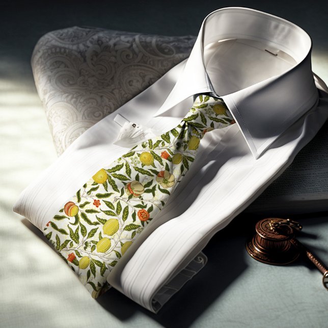William Morris Pomegranate Lemons Yellow Fruits Tie (Creator Uploaded)