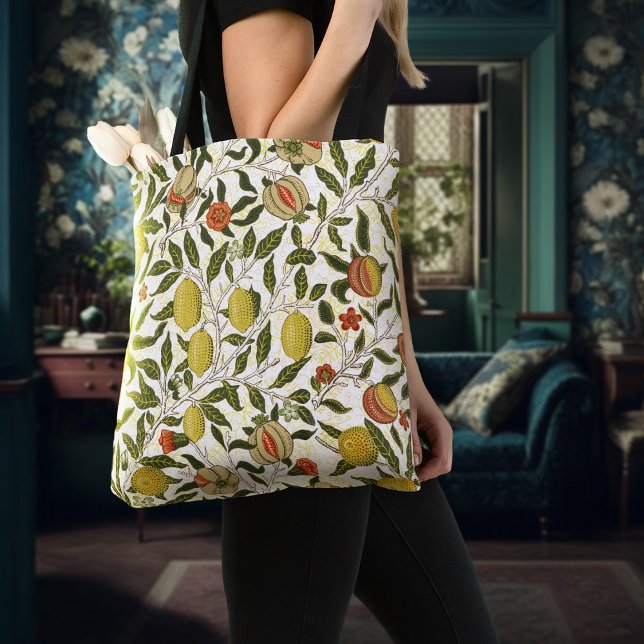 William Morris Pomegranate Lemons Yellow Fruits Tote Bag (Creator Uploaded)