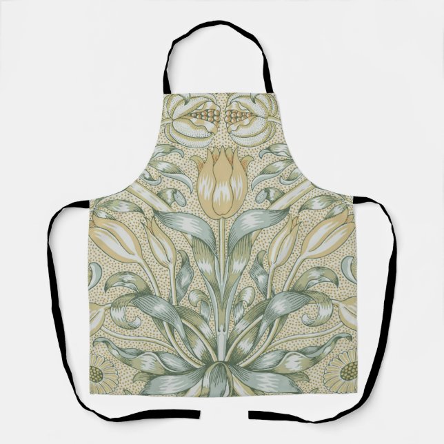 William Morris Pomegranate Pattern Antique Lily  Apron (Front)