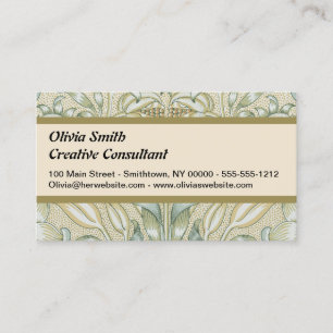 William Morris Pomegranate Pattern Antique Lily Business Card