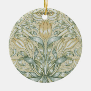 William Morris Pomegranate Pattern Antique Lily  Ceramic Tree Decoration