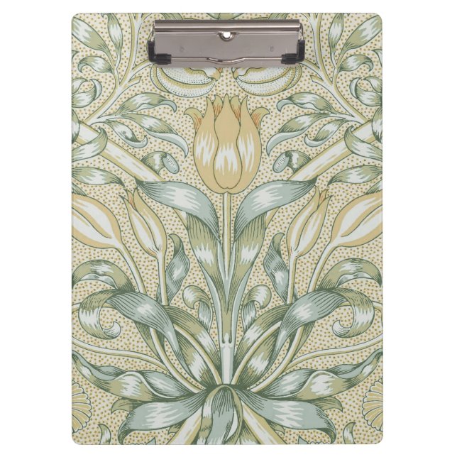 William Morris Pomegranate Pattern Antique Lily  Clipboard (Front)