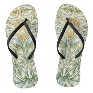 William Morris Pomegranate Pattern Antique Lily Jandals