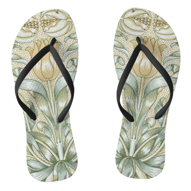 William Morris Pomegranate Pattern Antique Lily  Jandals (Footbed)