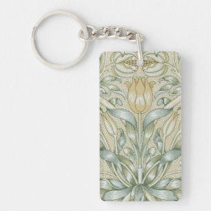 William Morris Pomegranate Pattern Antique Lily  Key Ring
