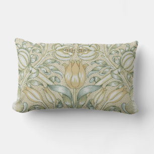 William Morris Pomegranate Pattern Antique Lily Lumbar Cushion