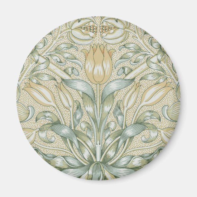 William Morris Pomegranate Pattern Antique Lily  Magnet (Front)