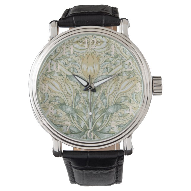 William Morris Pomegranate Pattern Antique Lily  Watch (Front)