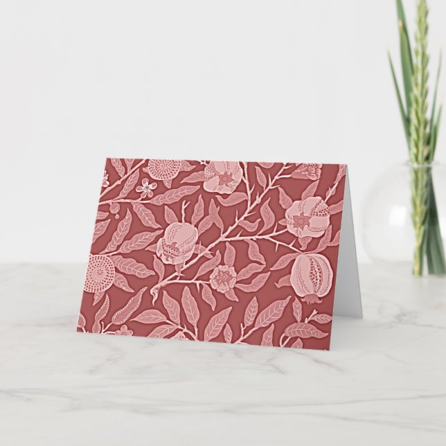 William Morris - Pomegranate (red) design Card (Front)
