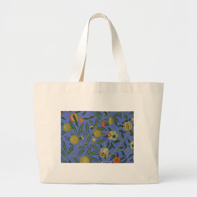 William Morris Pomegranate Wallpaper Large Tote Bag (Front)