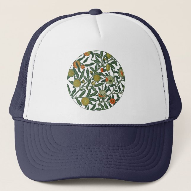 William Morris Pomegranate Wallpaper Trucker Hat (Front)