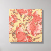 William Morris Poppies Floral Art Nouveau Pattern