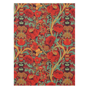 William Morris Poppies Floral Art Nouveau Pattern  Tablecloth
