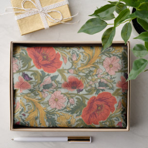 William Morris Poppies Floral Art Nouveau Pattern  Tissue Paper