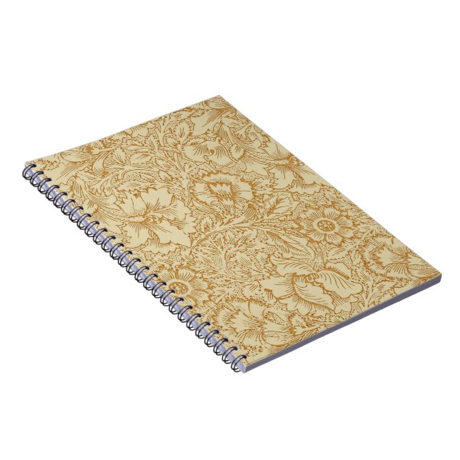 William Morris Poppy Floral Wallpaper Notebook (Right Side)