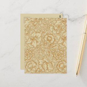 William Morris Poppy Floral Wallpaper Postcard