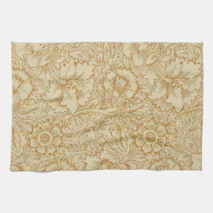 William Morris Poppy Floral Wallpaper Tea Towel