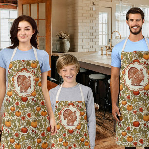 William Morris Pumpkins Wild Turkey  Apron